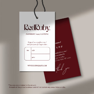Cartes De Visite Étiquette de vêtements avec logo d'entreprise Prix