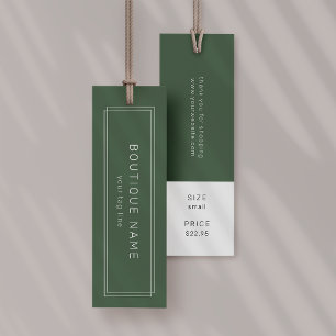 Cartes De Visite Étiquette de vêtements Avery verte Étiquette de pr