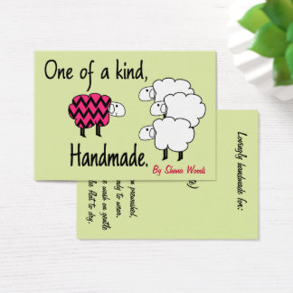Cartes De Visite Étiquette d'un type rose et noir mouton