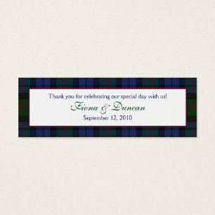 Cartes De Visite Étiquette écossaise Plaid Baird Tartan Wedding Fav