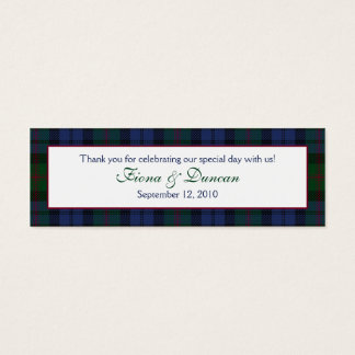 Cartes De Visite Étiquette écossaise Plaid Baird Tartan Wedding Fav
