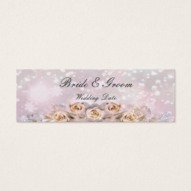 Cartes De Visite Étiquette Favour Mariage rose (Devant)