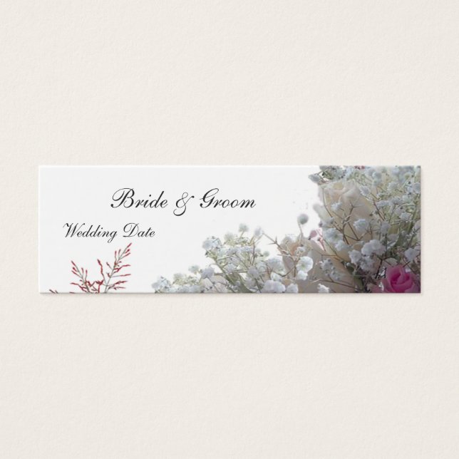 Cartes De Visite Étiquette Favour Mariage rose (Devant)