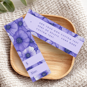 Cartes De Visite Étiquette suspendue au prix des fleurs violettes m