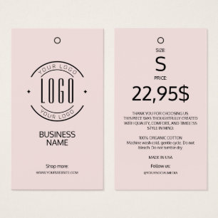 Cartes De Visite Étiquette suspendue de vêtements rose blush avec l