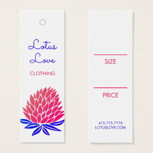 Cartes De Visite Étiquette Suspendue Fleur de Lotus Taille Vêtement