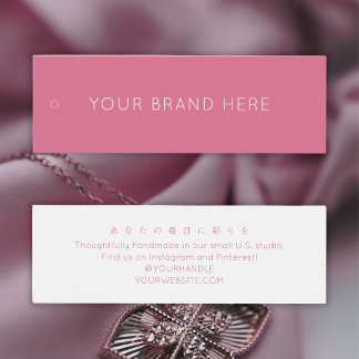 Cartes De Visite Étiquette Suspendue Simple Rose Pâle pour Marque M