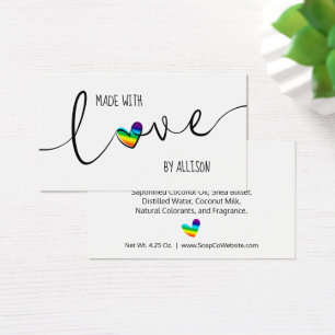 Cartes De Visite Étiquettes Arc-en-Ciel Fabriquées Avec Amour 🌈