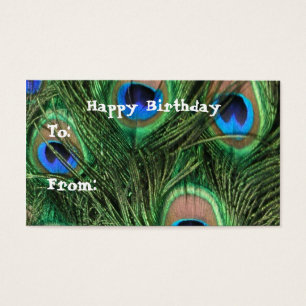 Cartes De Visite Étiquettes cadeaux d'anniversaire Peacock