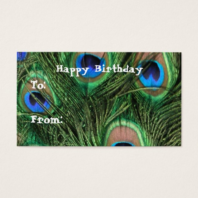 Cartes De Visite Étiquettes cadeaux d'anniversaire Peacock (Devant)