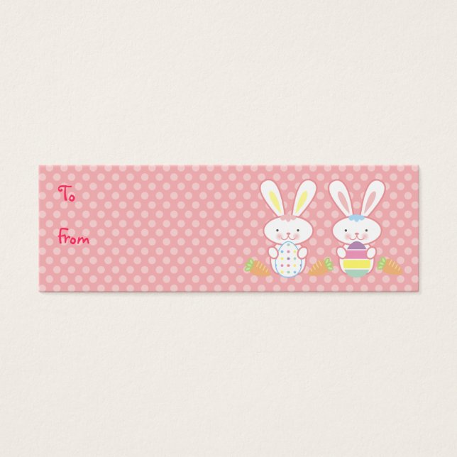 Cartes De Visite Étiquettes cadeaux de Pâques Bunnies (Devant)