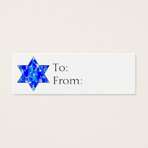 Cartes De Visite Étiquettes cadeaux Hanoukka Jewish Star