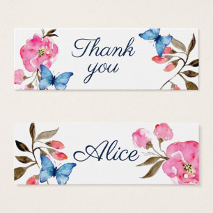 Cartes De Visite Étiquettes Cadeaux Personnaliser 'Merci' Floral Pa