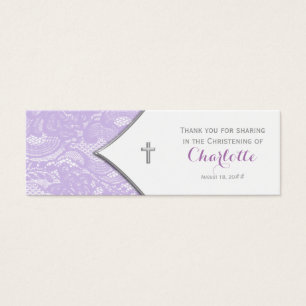 Cartes De Visite Étiquettes de bombonière en dentelle violette lava