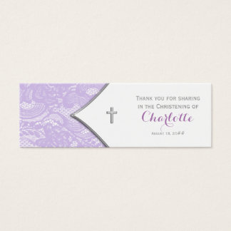 Cartes De Visite Étiquettes de bombonière en dentelle violette lava