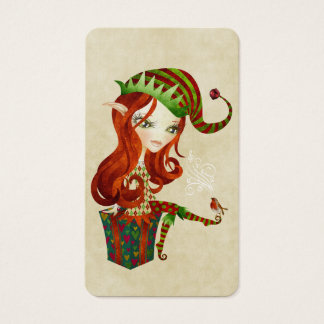 Cartes De Visite Étiquettes de cadeaux de Noël d'Elfie Elf