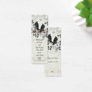 Cartes De Visite Étiquettes de mariage oiseaux vintage