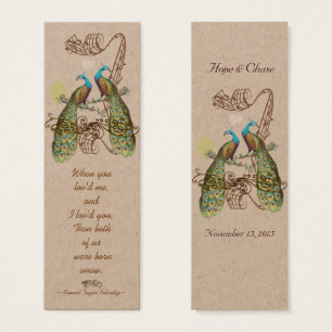 Cartes De Visite Étiquettes de Mariage Peacock Bird vintage
