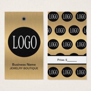 Cartes De Visite Étiquettes de prix de bijoux avec logo noir et or