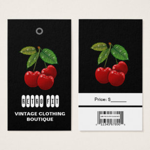 Cartes De Visite Étiquettes de prix de vêtements vintage Cerises av