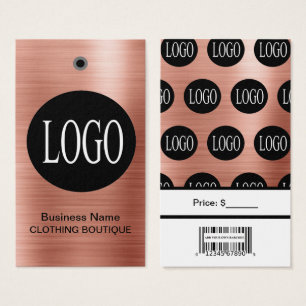 Cartes De Visite Étiquettes de prix Logo Or Rose avec Code-Barres 