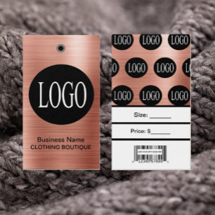 Cartes De Visite Étiquettes de prix Logo Or Rose avec Code-Barres