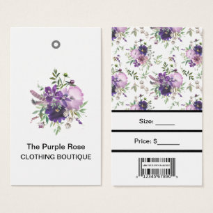 Cartes De Visite Étiquettes de prix personnalisées avec fleurs viol