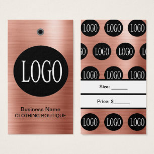 Cartes De Visite Étiquettes de prix personnalisées avec logo en or