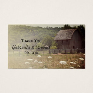Cartes De Visite Étiquettes patiné Mariage campagnard de grange Fav