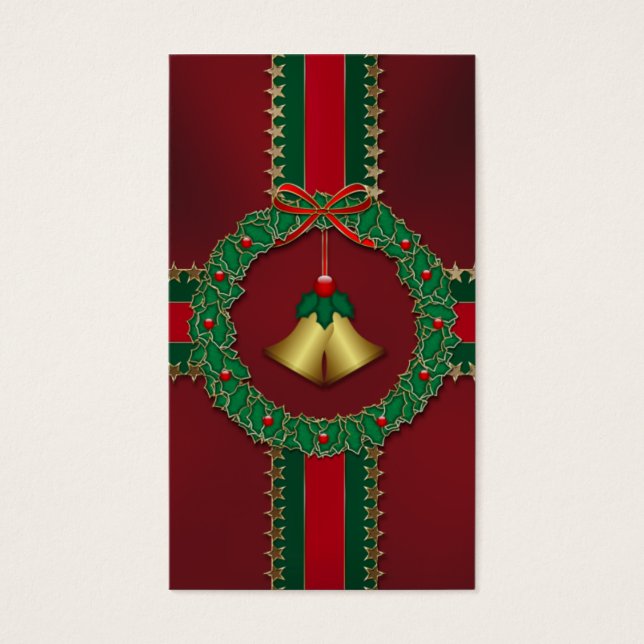 Cartes De Visite Étoiles et rayures Signets de Noël (Devant)