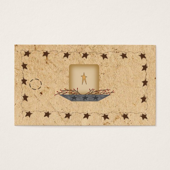 Cartes De Visite Étoiles rouillées & Hang Tag (Devant)