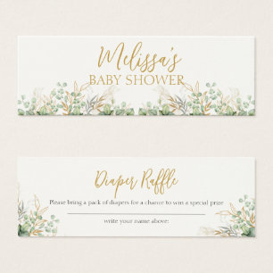 Cartes De Visite Eucalyptus Baby shower de verdure Déchets Raffle