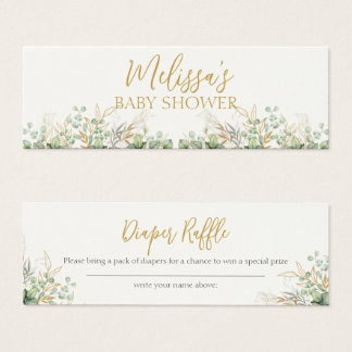 Cartes De Visite Eucalyptus Baby shower de verdure Déchets Raffle