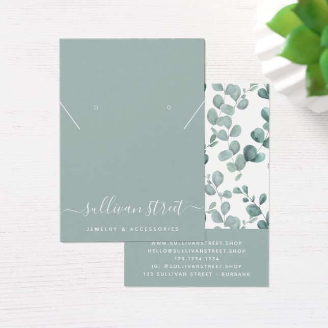 Cartes De Visite Eucalyptus Boucles d'oreilles Collier Display Card (Bureau)