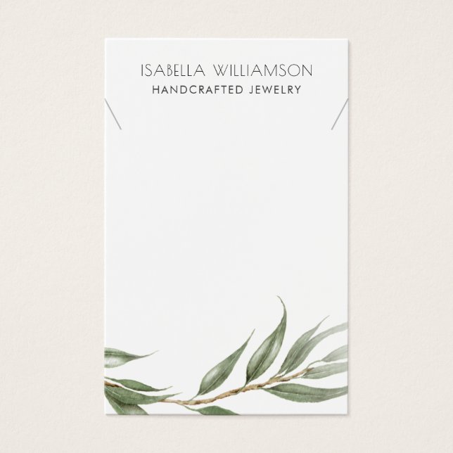 Cartes De Visite Eucalyptus Collier de feuillage Joaillerie (Devant)