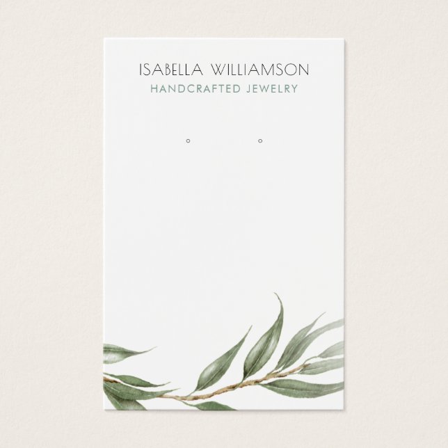 Cartes De Visite Eucalyptus Foliage Elevage Bijoux Display (Devant)