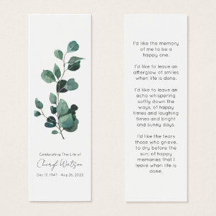 Cartes De Visite Eucalyptus Signet de deuil simple mini marque-pa