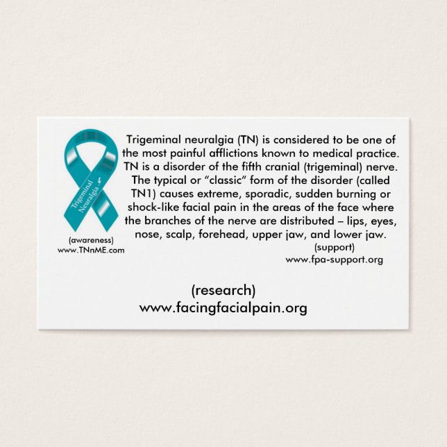 Cartes De Visite Excusez-moi, j'ai une attaque de TN (Devant)