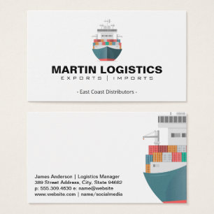 Cartes De Visite Expéditeur conteneur   Logistique