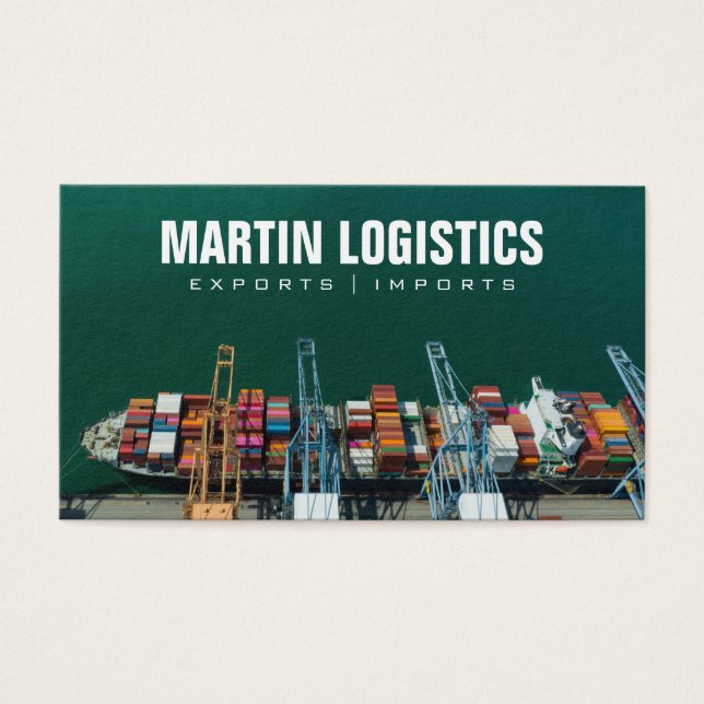 Cartes De Visite Expéditeur conteneur | Logistique | Port (Devant)