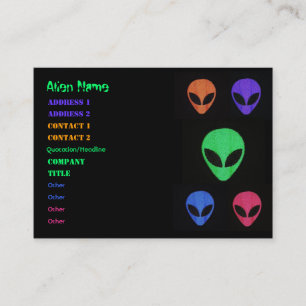 Cartes de visite FACE ALIEN multicolores