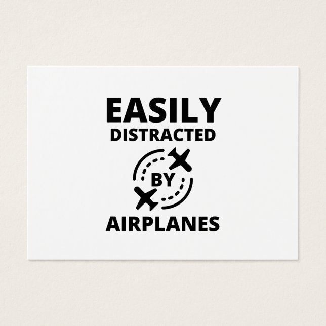 Cartes De Visite Facilement distrait par les avions amusant pilote  (Devant)