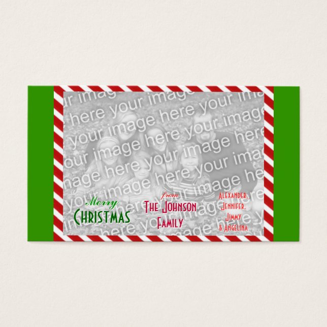 Cartes De Visite Faire personnelle Joyeux Noël Photo de famille (Devant)