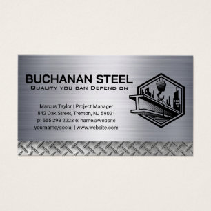 Cartes De Visite Faisceau d'acier et treuil de grue   Construction