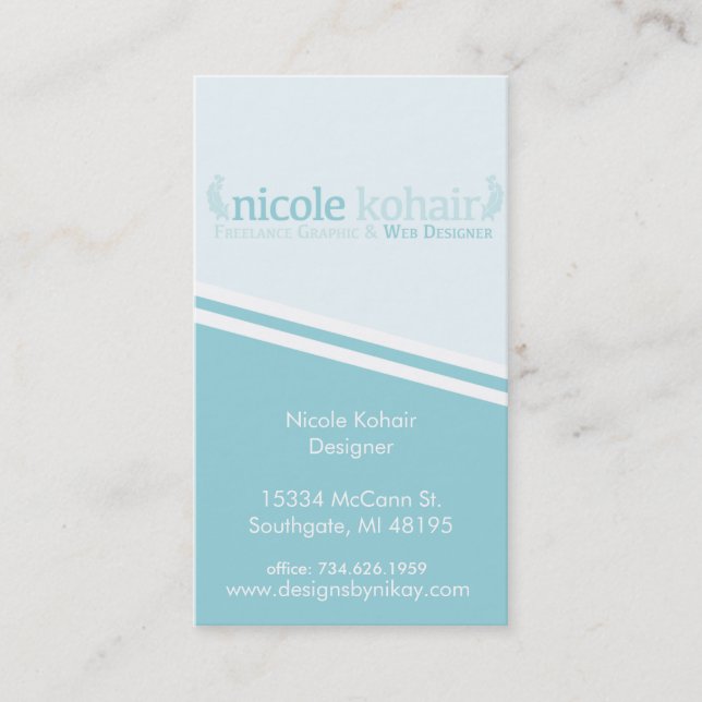 Cartes de visite faits sur commande pour Nicole (Devant)