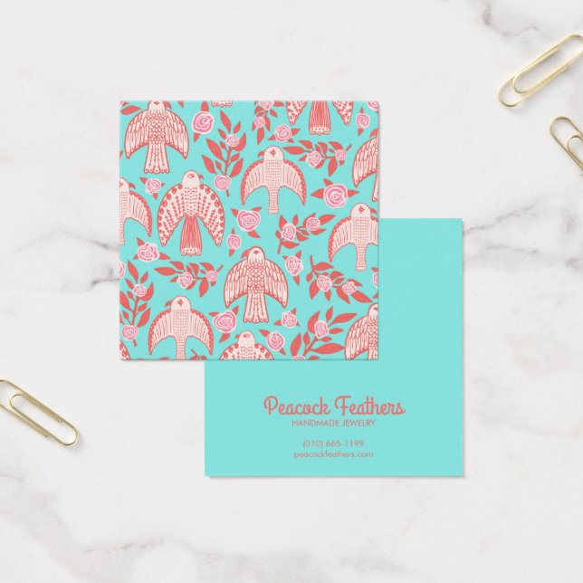 Cartes De Visite Falcons et Roses portant collier bijouterie (Bureau)