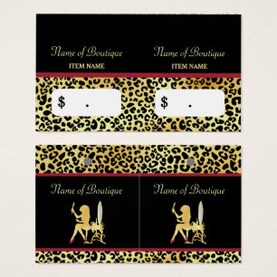 Cartes De Visite FAUX Gold Leopard Woman Hair Boutique Hang Tags
