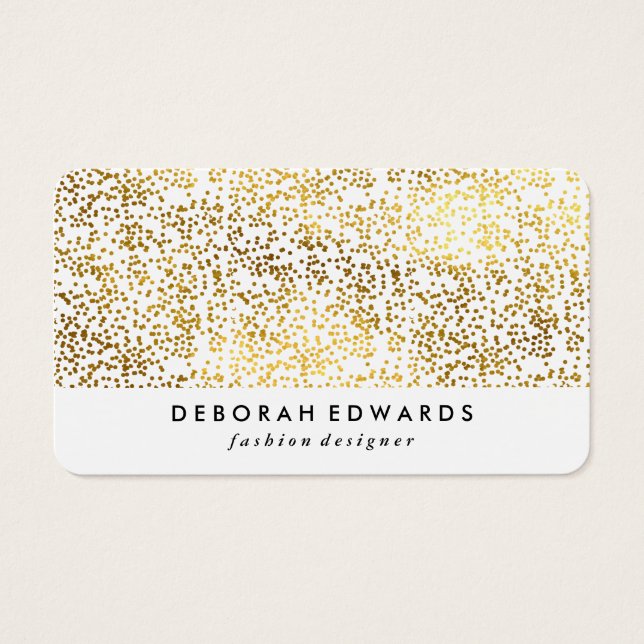Cartes De Visite Faux Gold Specks Blanc clair (Devant)