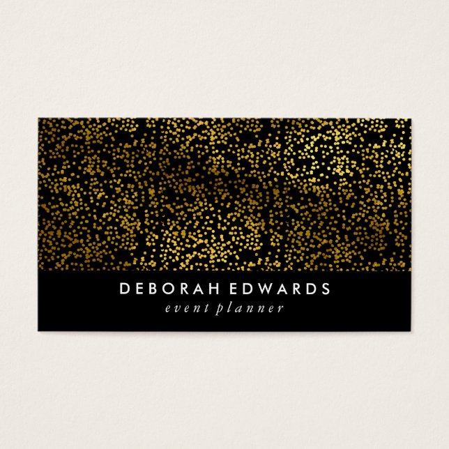 Cartes De Visite Faux Gold Specks Noir clair (Devant)