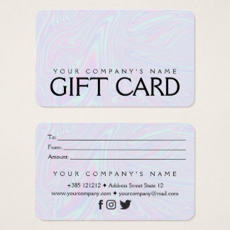 Cartes De Visite Faux holographic effect texture blue Gift Card